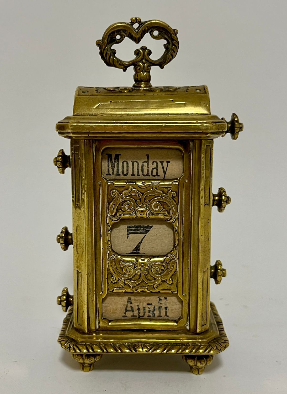 Antique Brass Perpetual Desk Calendar