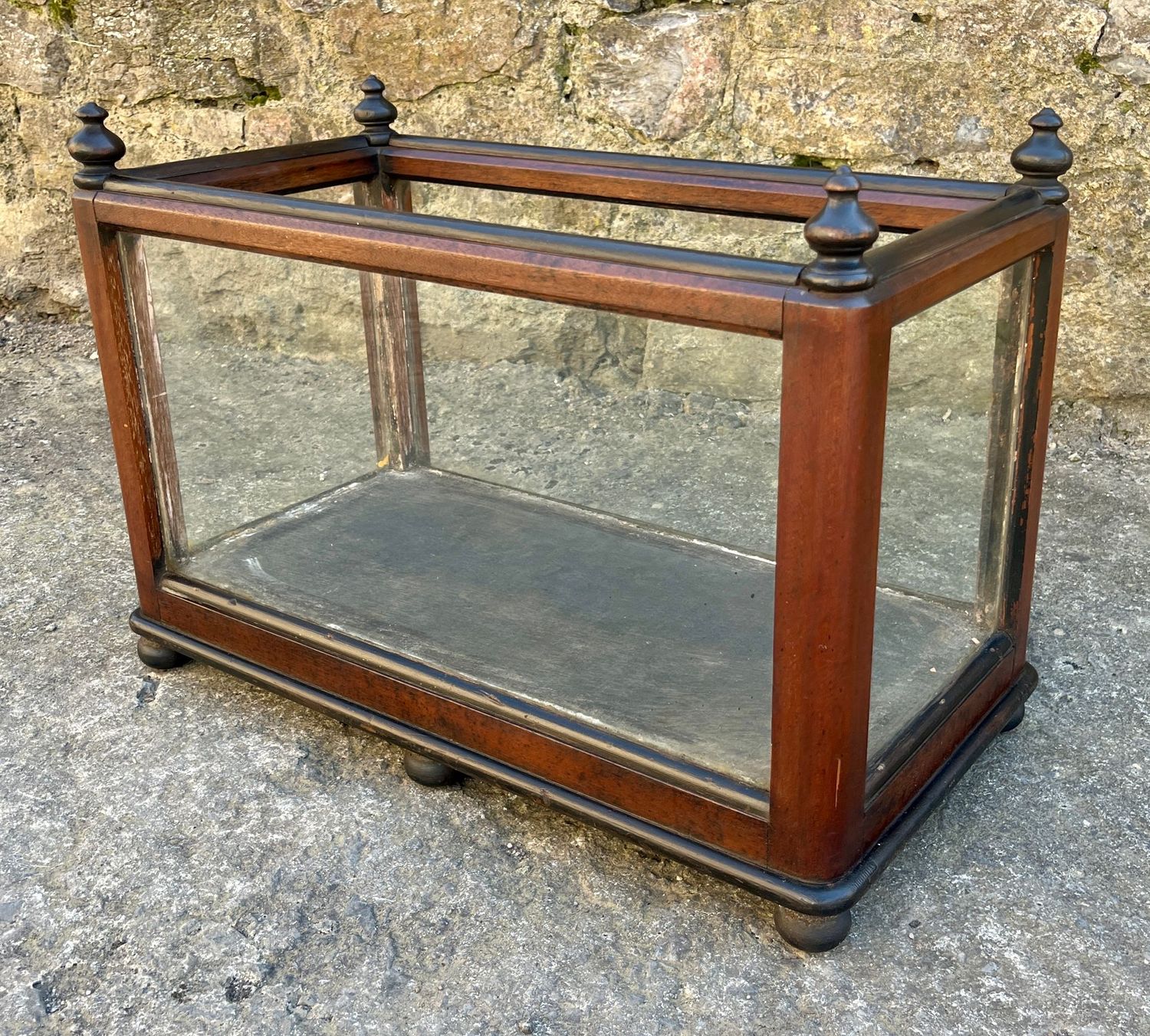 Antique Oak Framed Glass Terrarium