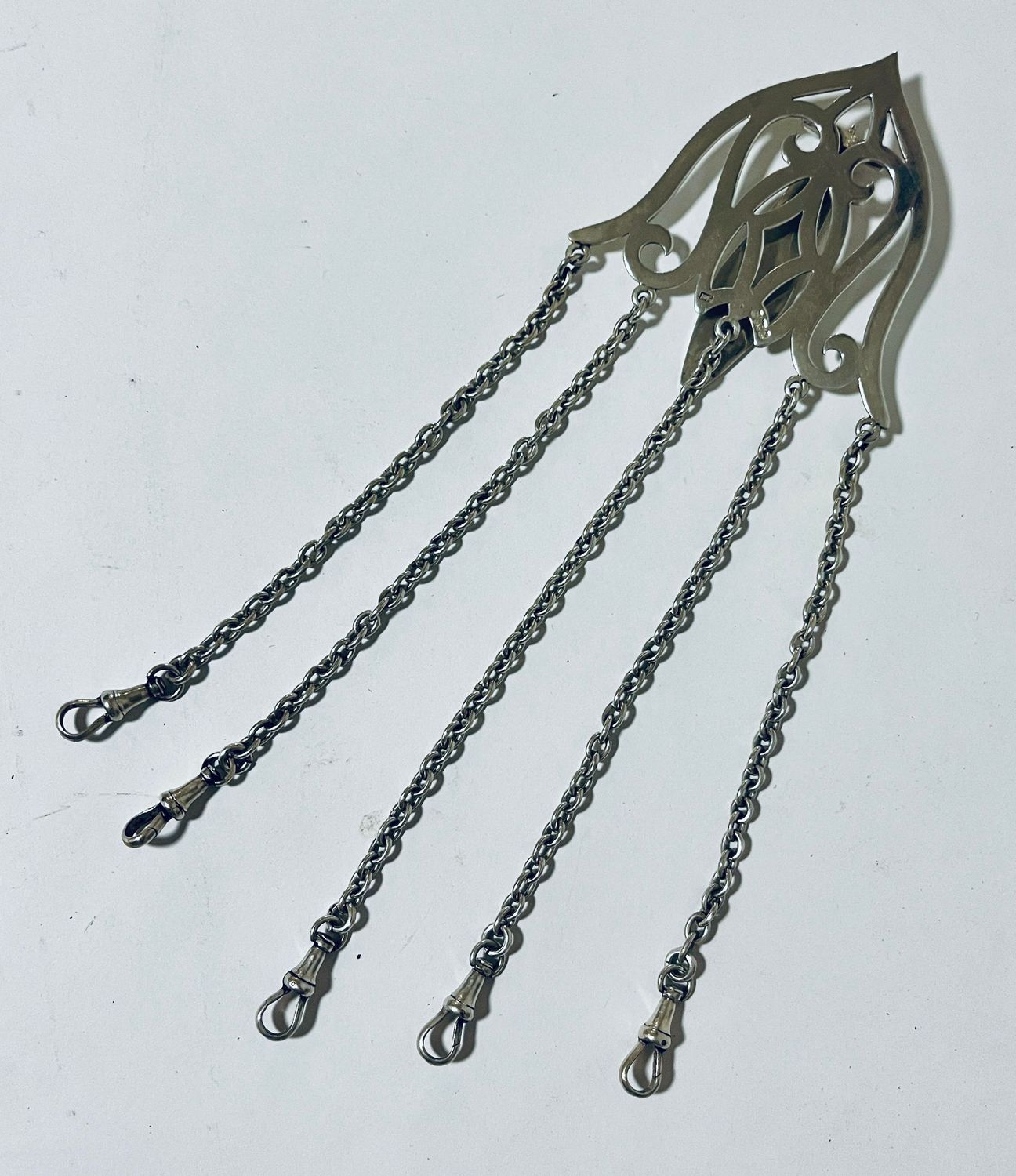 Antique Silver 5 Chain Chatelaine