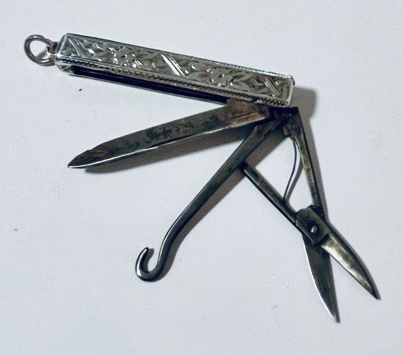 Victorian Silver Chatelaine Folding Tool