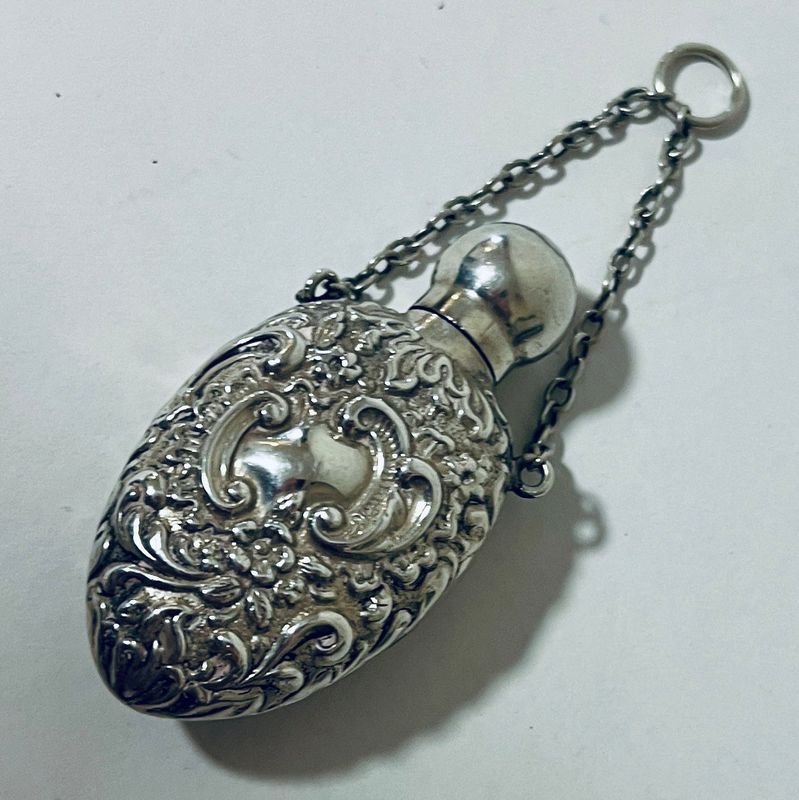 Antique Silver Chatelaine Scent Bottle