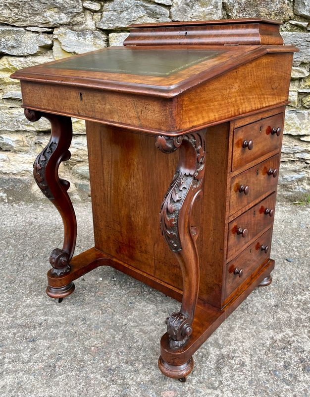Victorian Burr Walnut Davenport