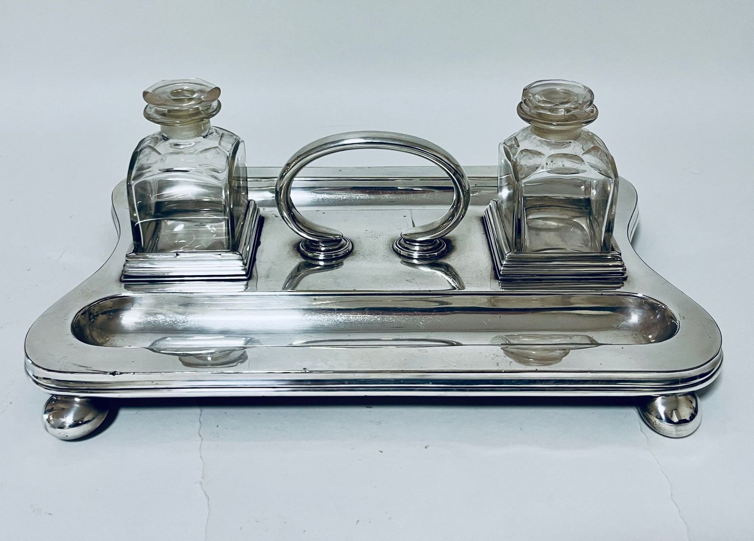 Antique Silver Plated Desk Stand
