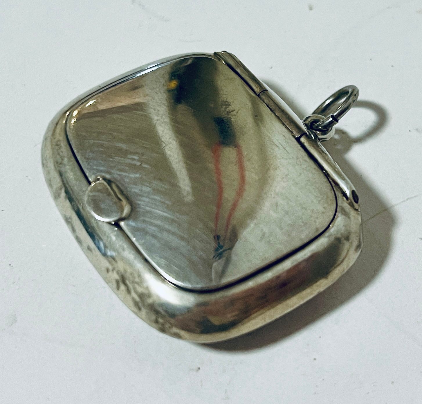 Antique Silver Chatelaine Box with Mirror