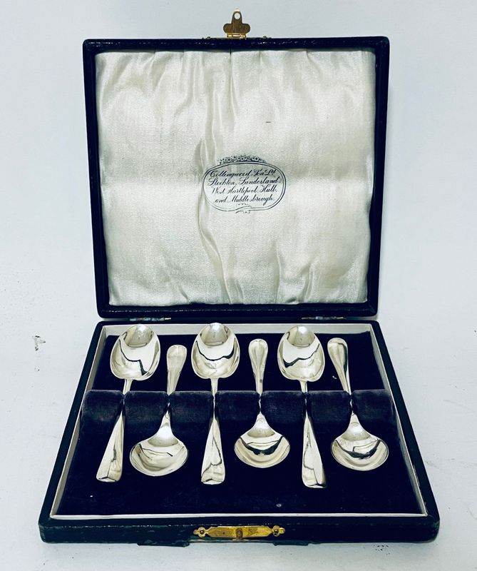 Set of 6 Antique Silver Teaspoons