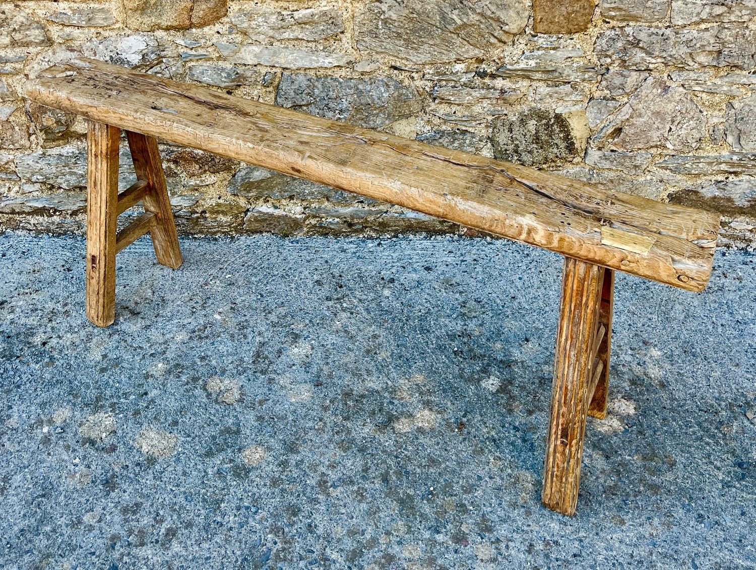 ​Antique Rustic Elm Bench