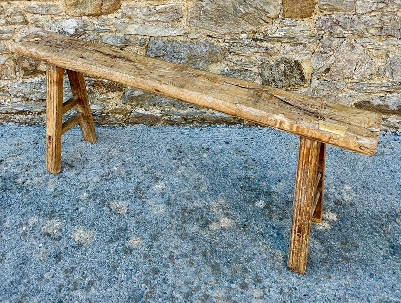 ​Antique Rustic Elm Bench