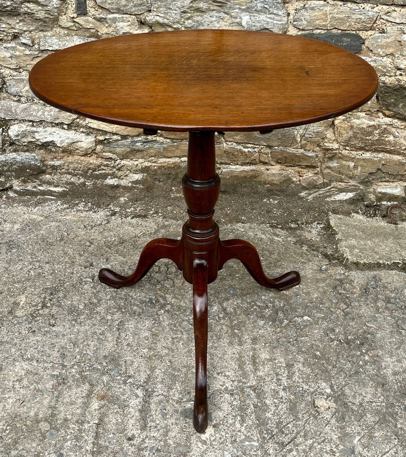 Georgian Oak Tilt Top Occasional Table