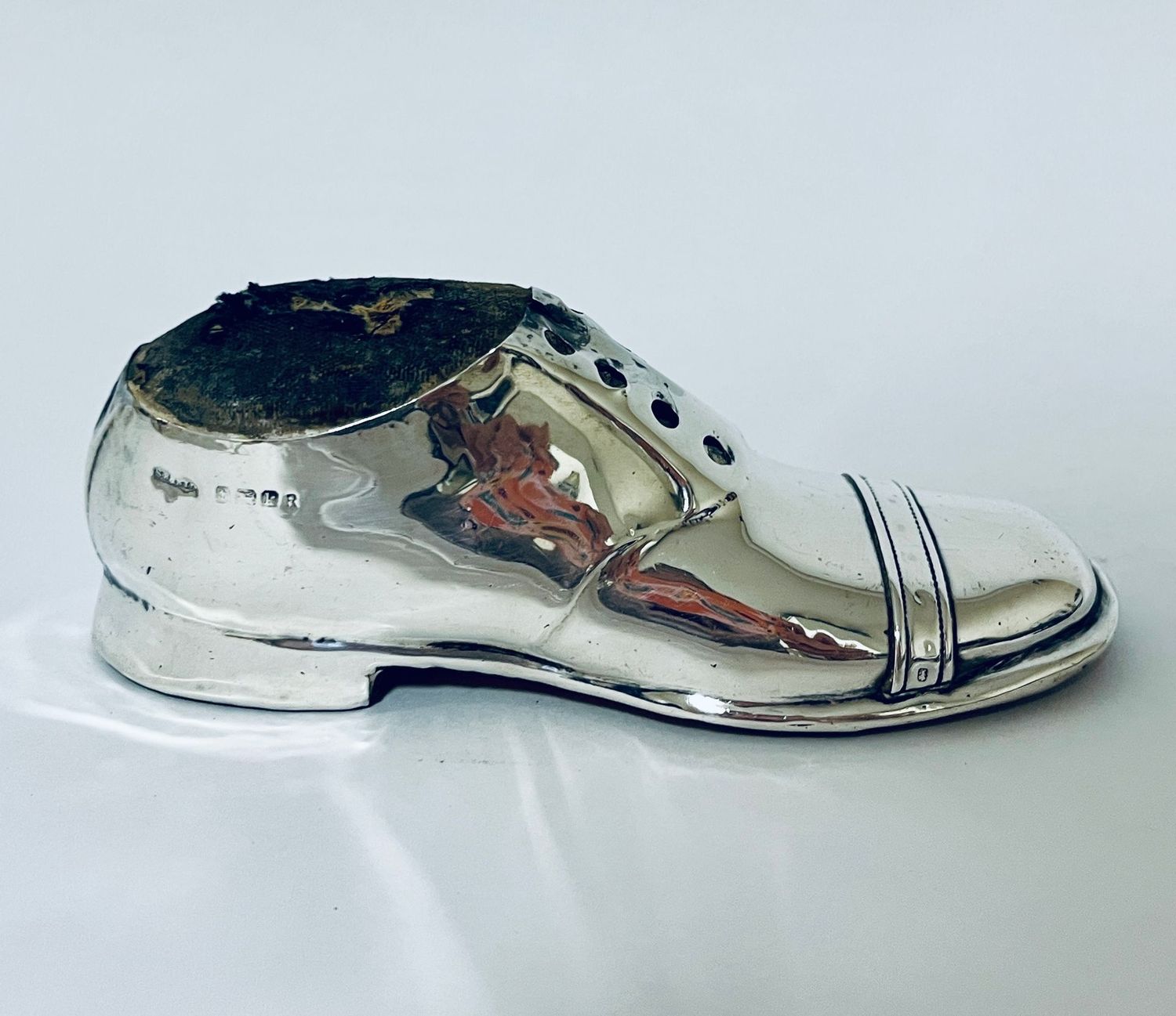 Antique Silver Shoe Pin Cushion