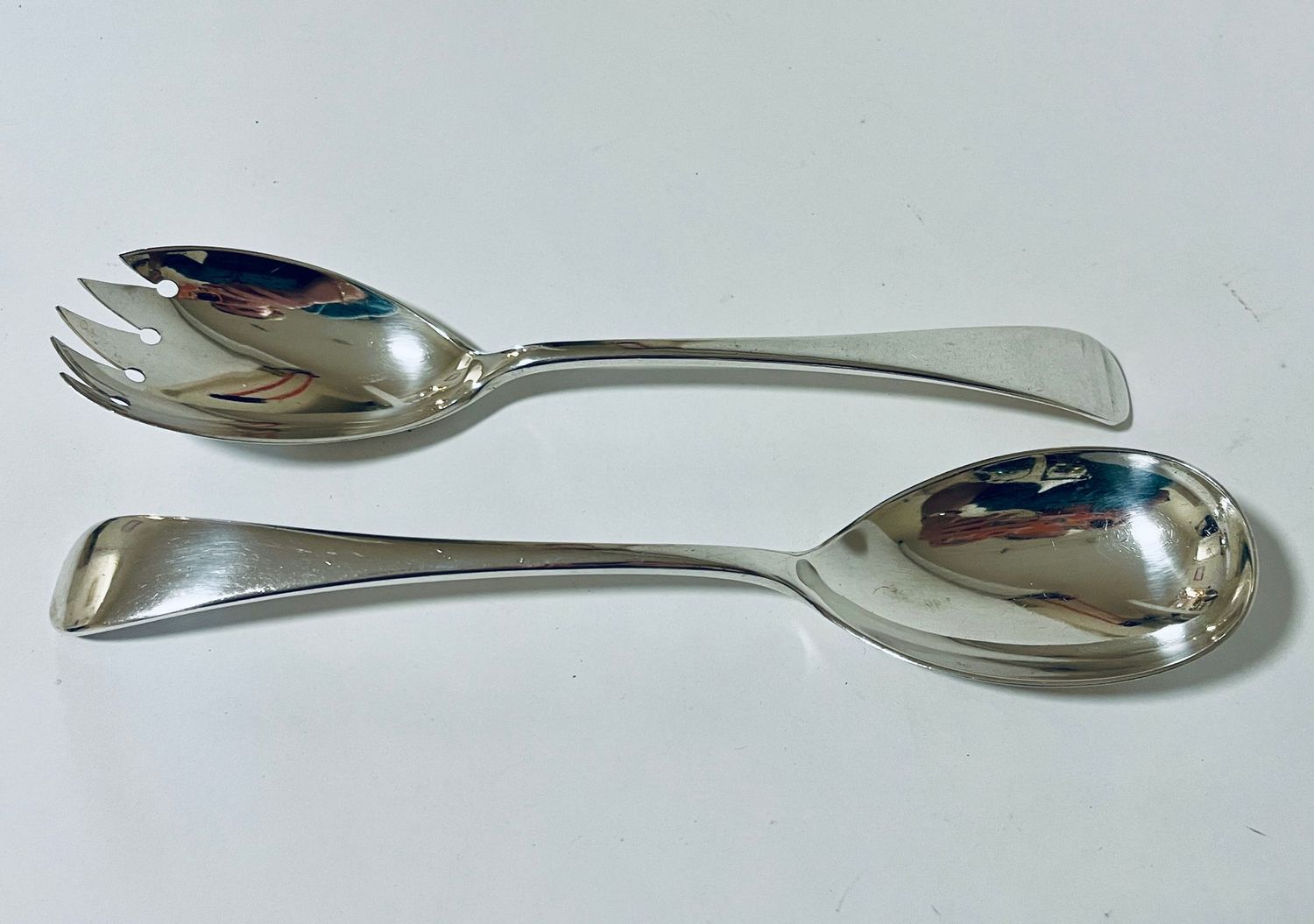 Antique Silver Salad Servers