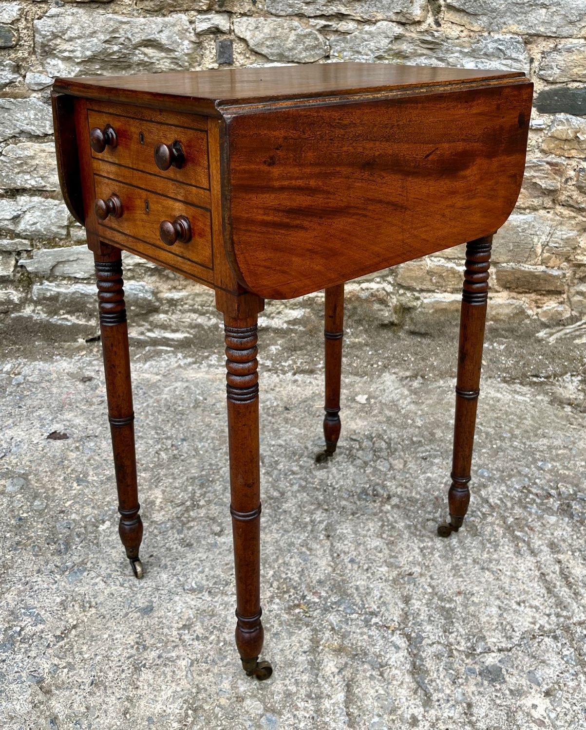 Regency Mahogany Drop Flap Work Table