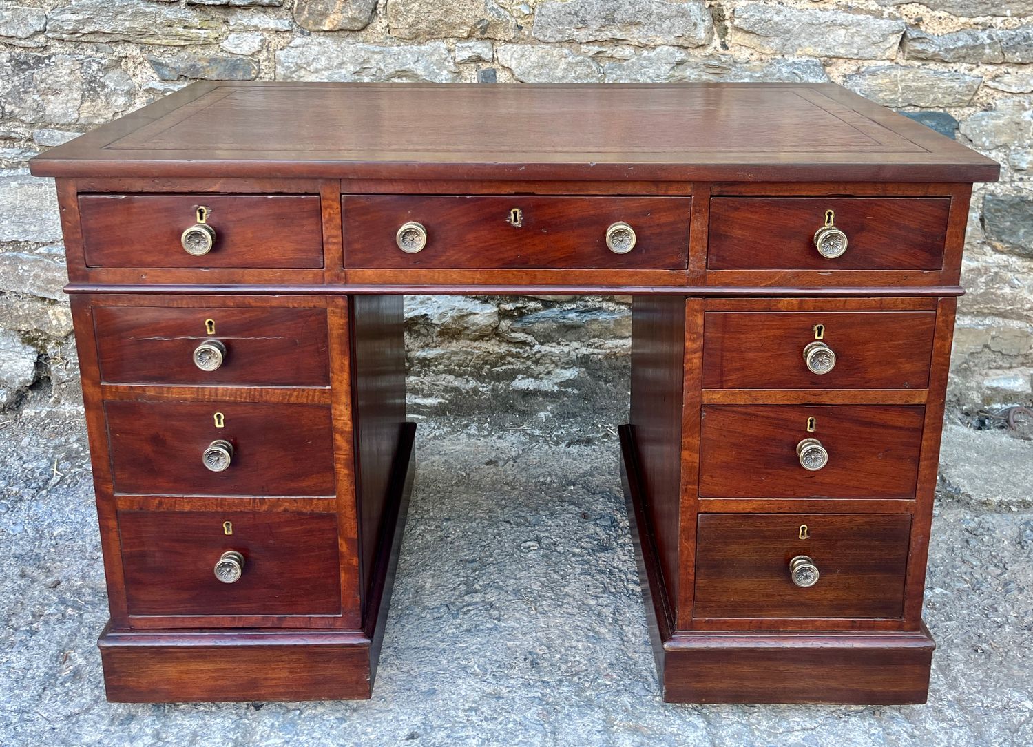 Antique Mahogany Pedestal Desk