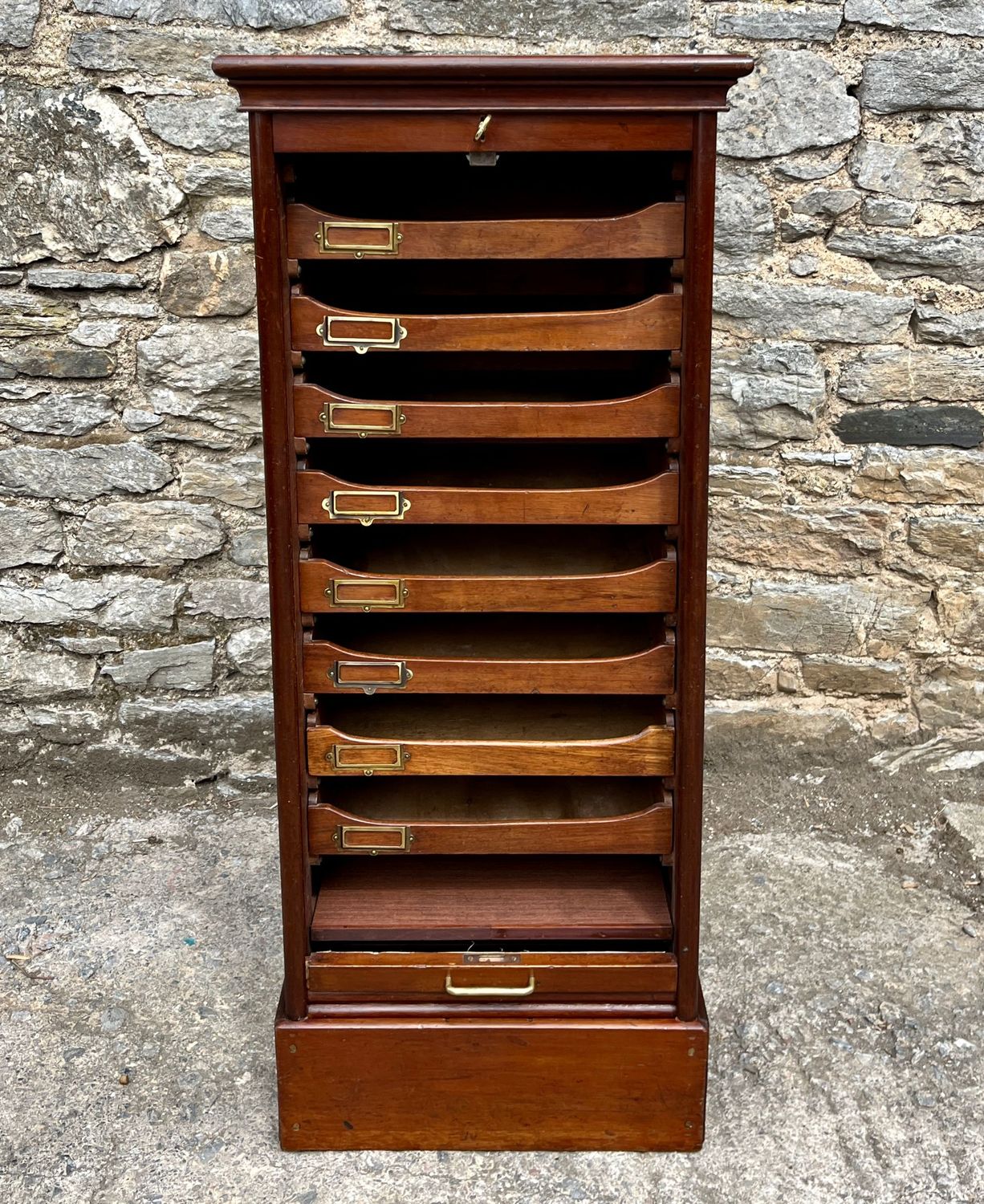 Antique Mahogany Tambour Filing Cabinet