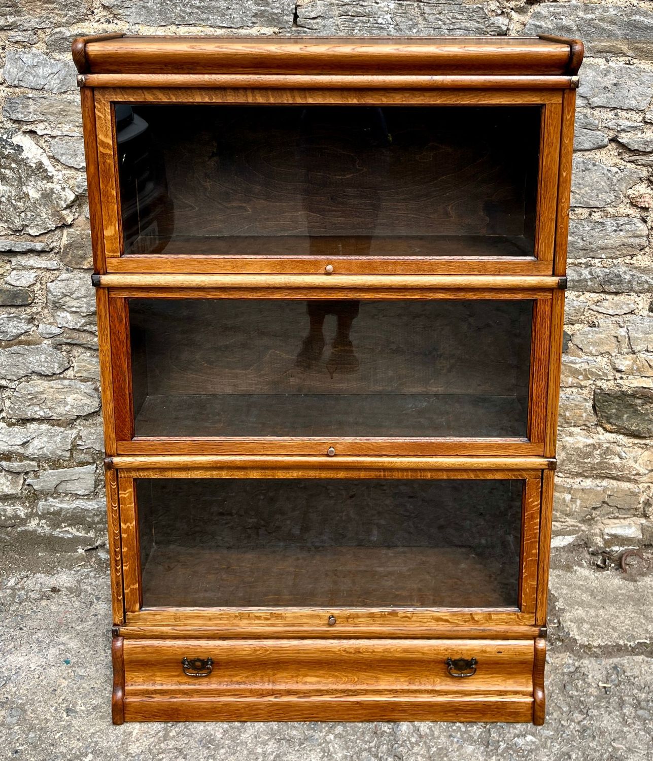 Antique Globe Wernicke Oak Stacking Bookcase