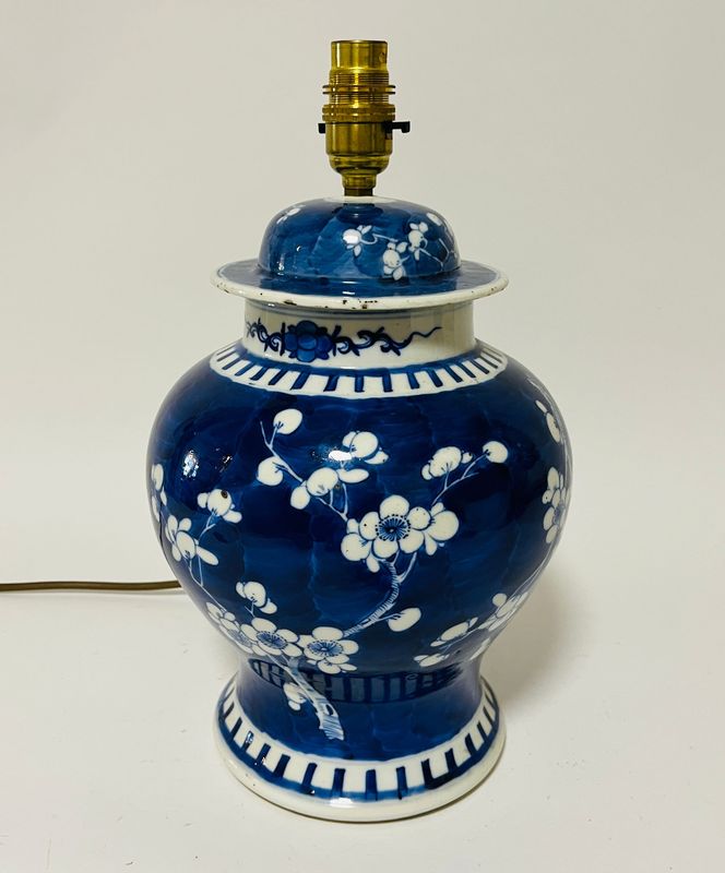 19th Century Chinese Prunus Vase converted to a Lamp