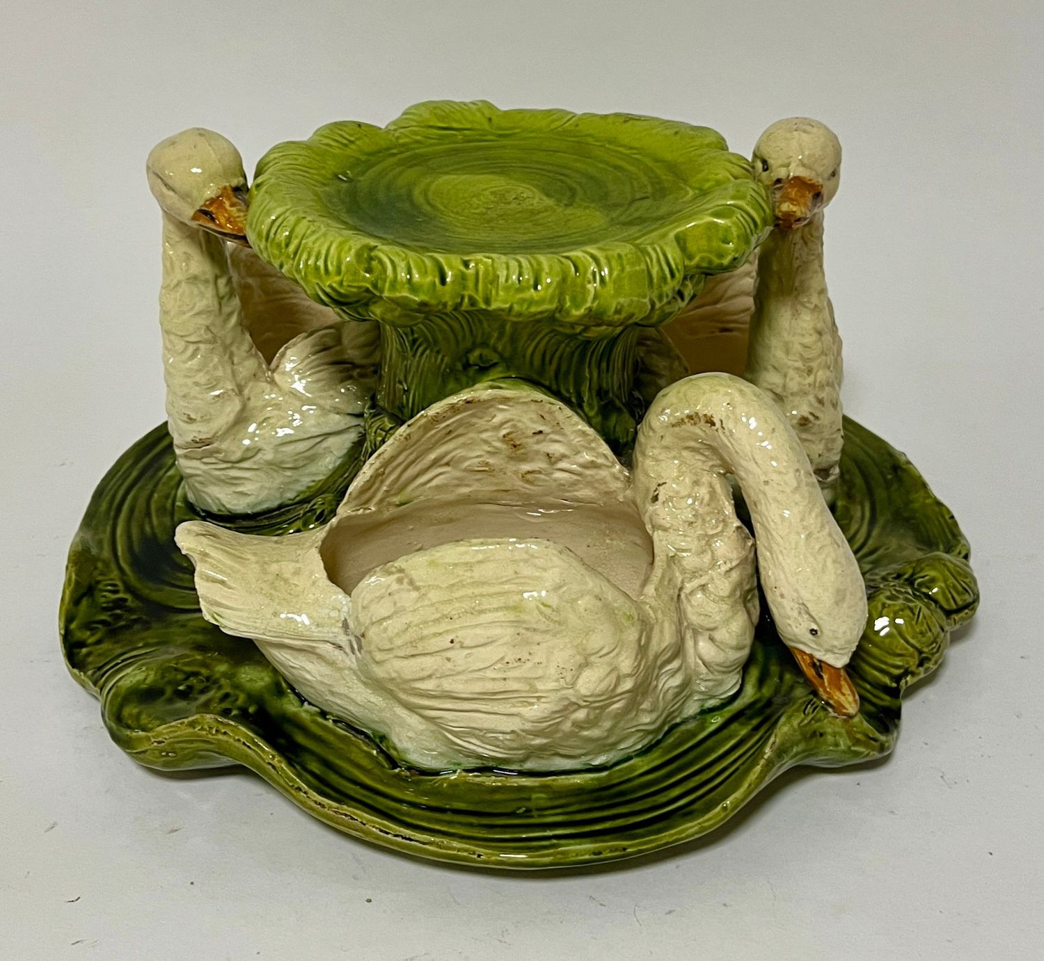 Victorian Bretby Swan Centrepiece