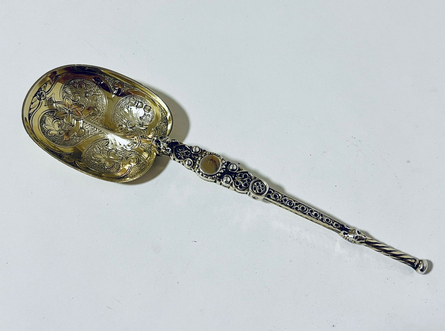 Silver Gilt Anointing Spoon