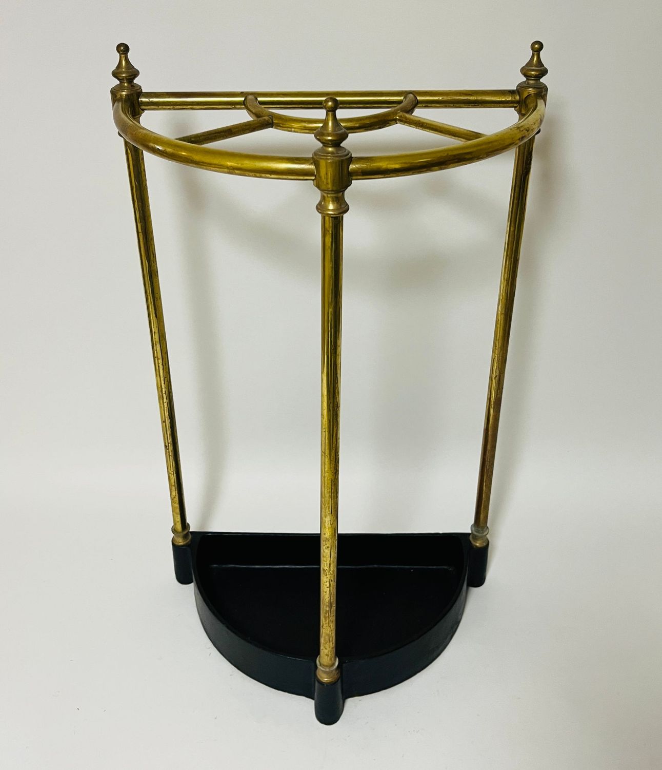 Edwardian Demi-Lune Brass Stick Stand