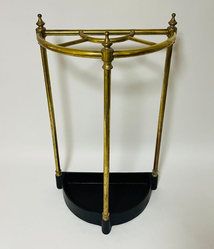 Edwardian Demi-Lune Brass Stick Stand