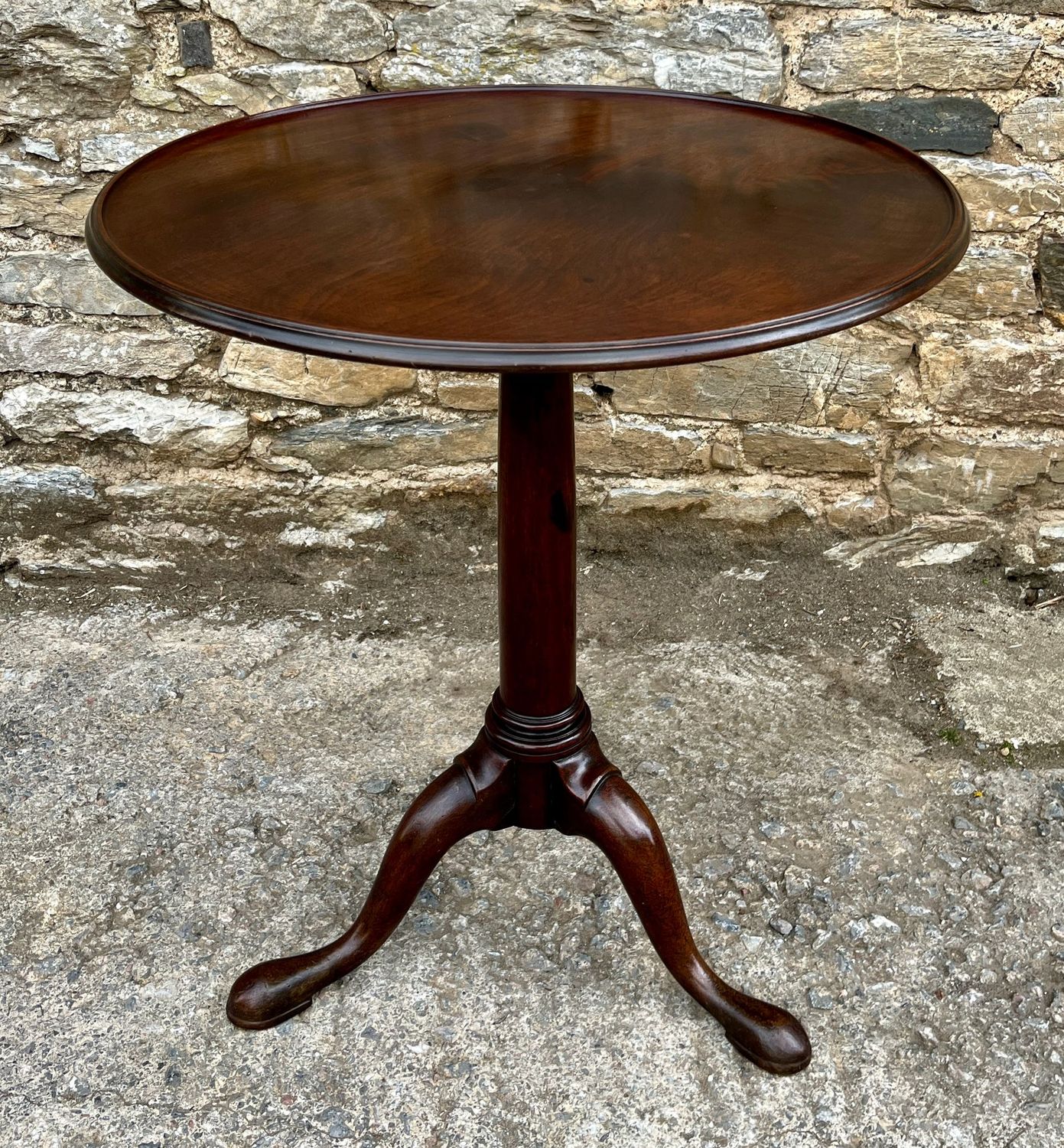 18th Century Georgian Mahogany Tilt Top Wine Table