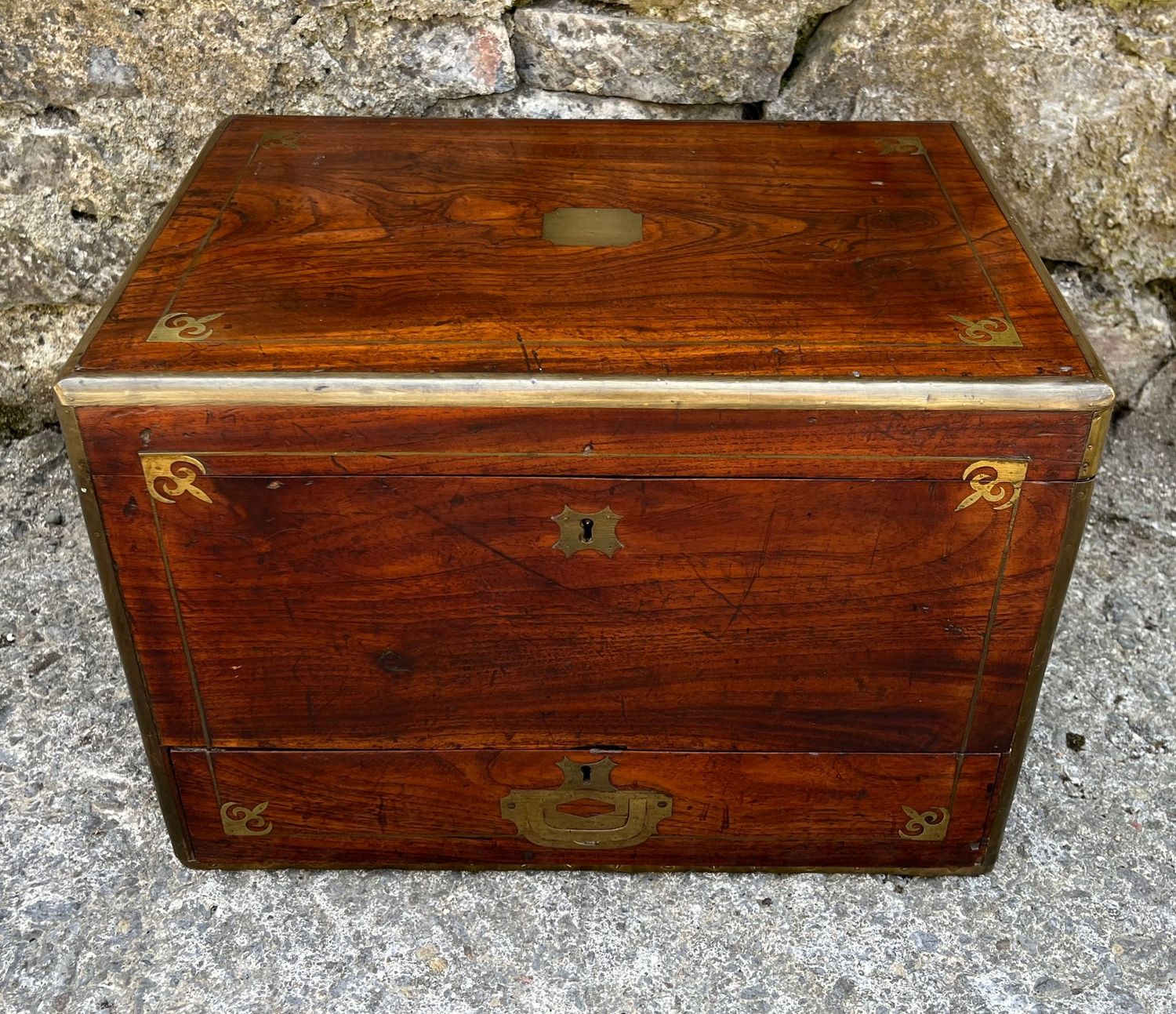Antique Military Camphorwood Document Box