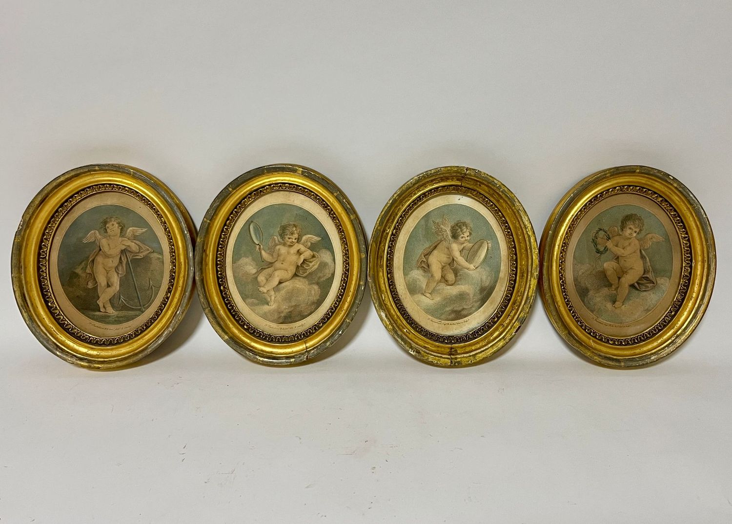 Set of 4 Antique Stipple Engravings by Bartolozzi