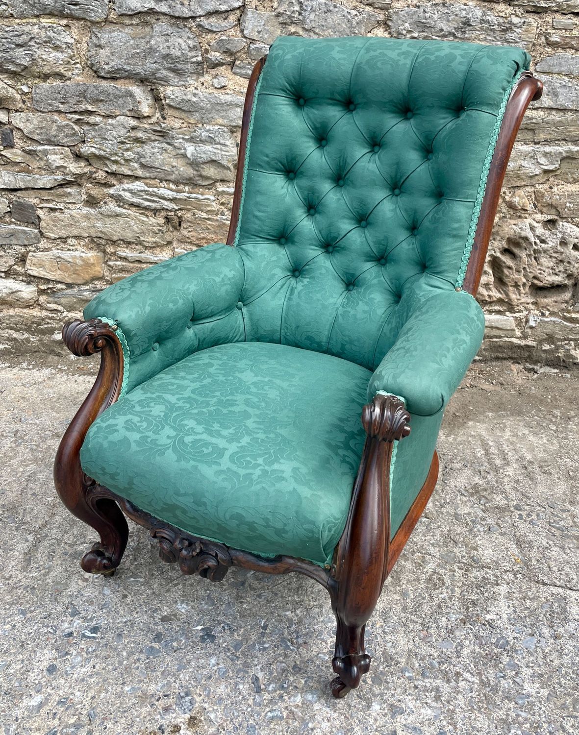 Victorian Rosewood Framed Armchair