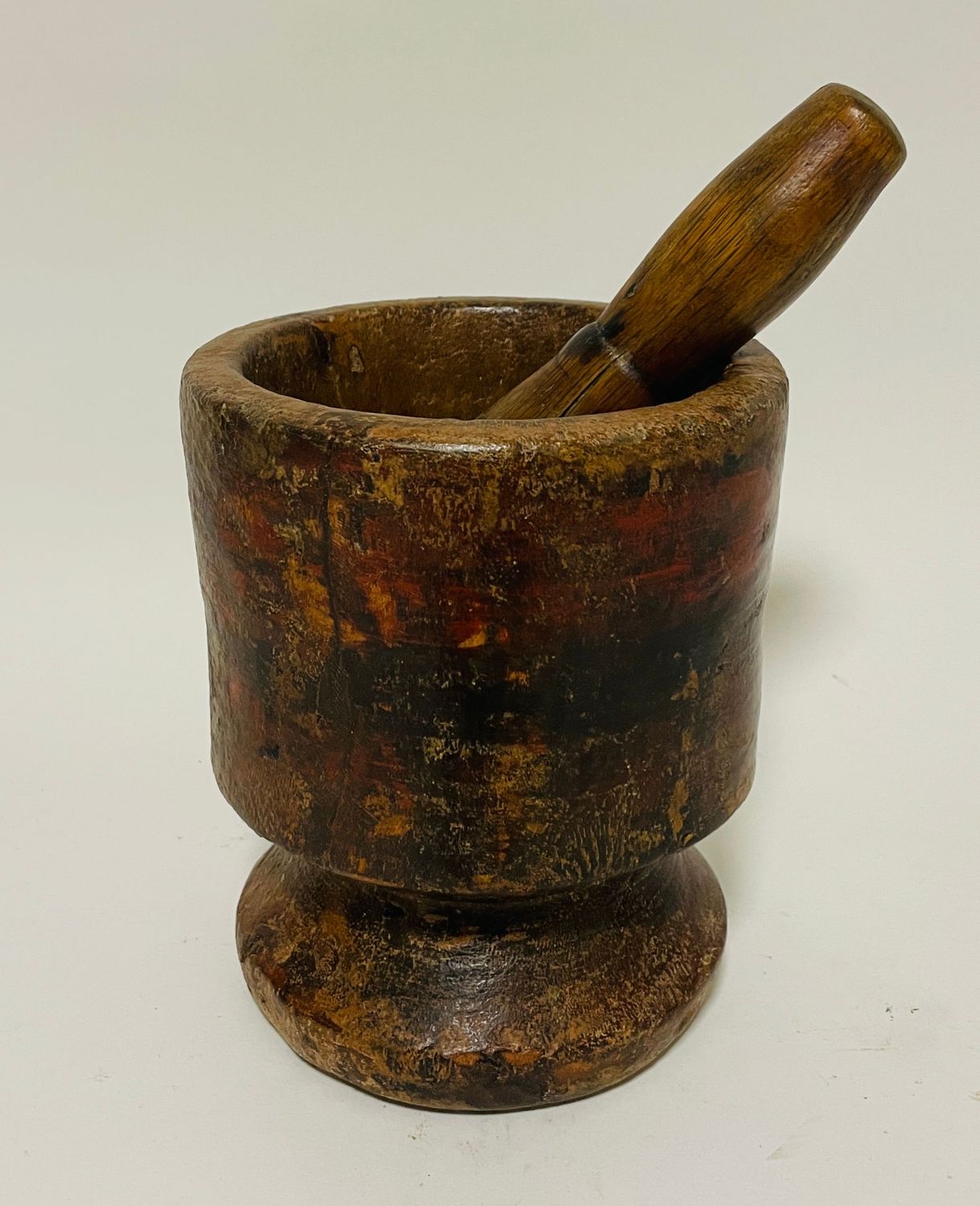 Antique Wooden Pestle and Mortar