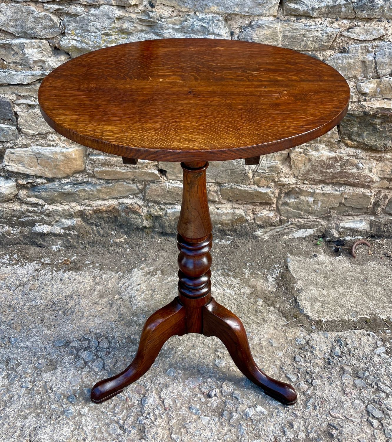 Georgian Oak Tilt Top Wine Table
