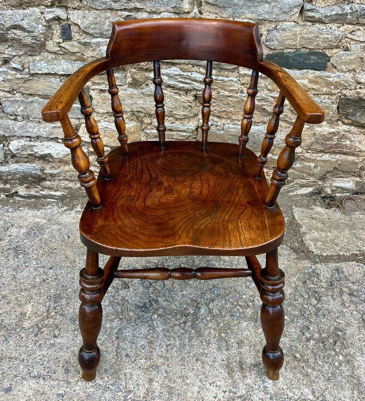 Antique Elm Captains Chair