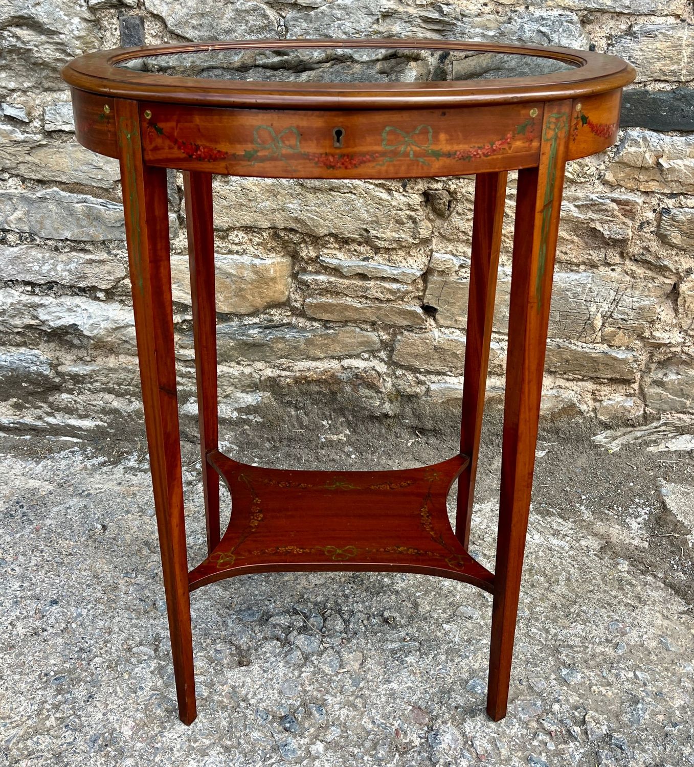 Edwardian Satinwood Bijouterie Display Table