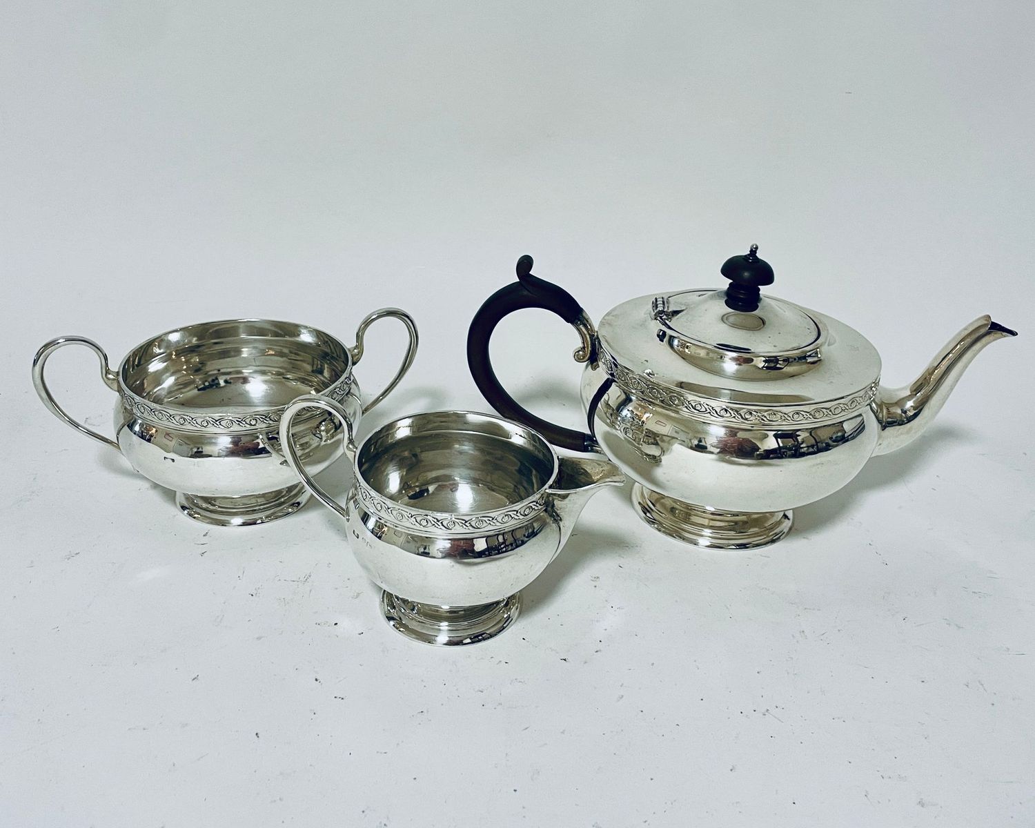 Antique 3 Piece Silver Tea Set