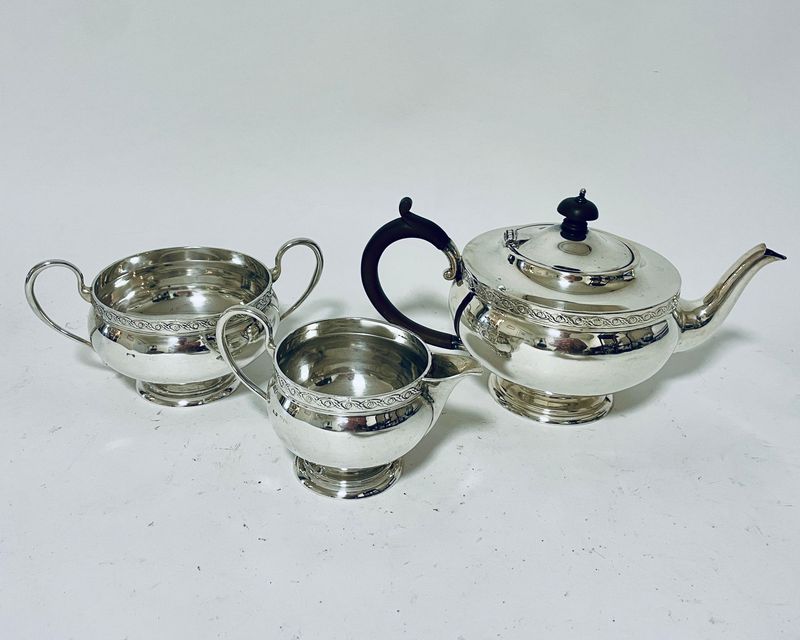Antique 3 Piece Silver Tea Set