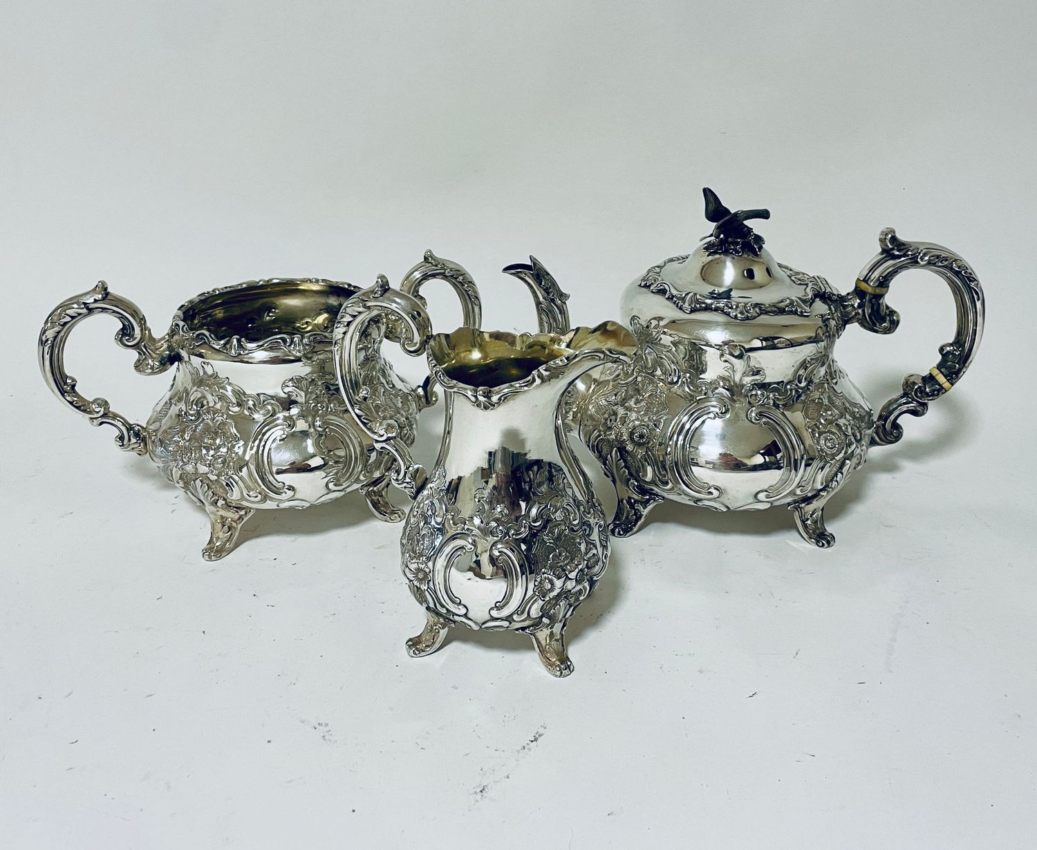 Victorian 3 Piece Silver Tea Set