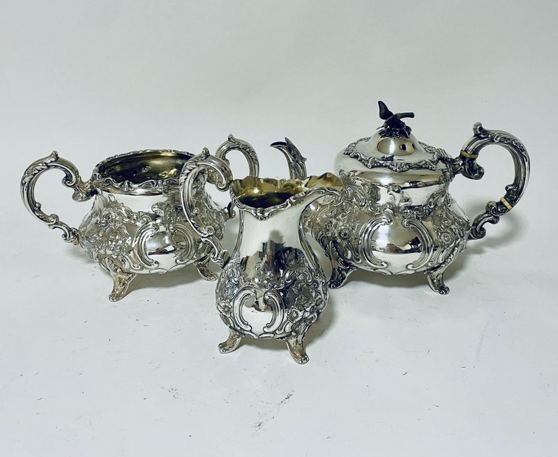 Victorian 3 Piece Silver Tea Set