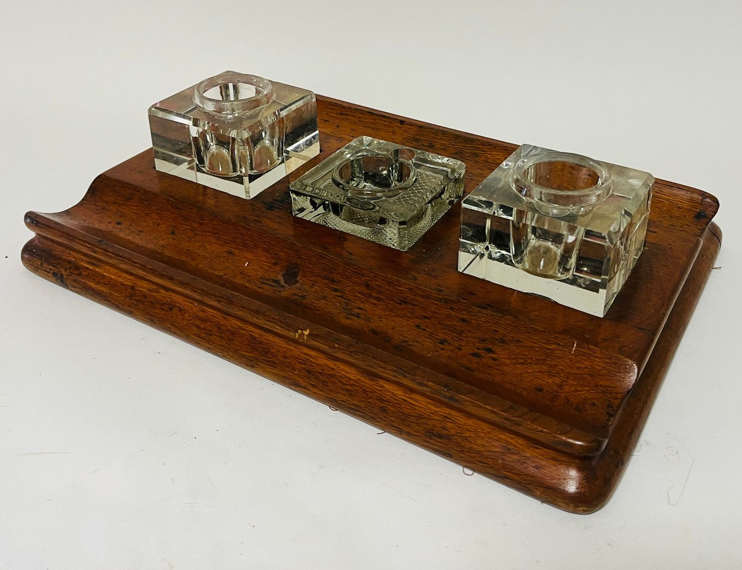 Large Edwardian Oak Desk Stand