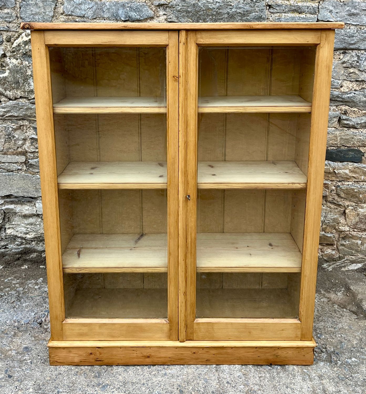 Antique Pine Glazed Cupboard