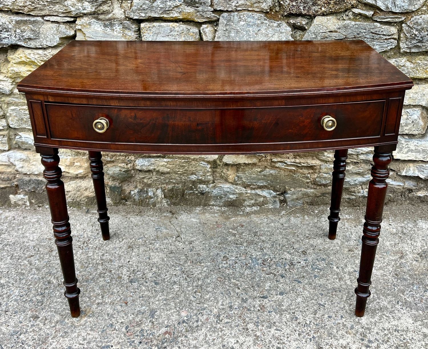Regency Mahogany Bow Fronted Side Table