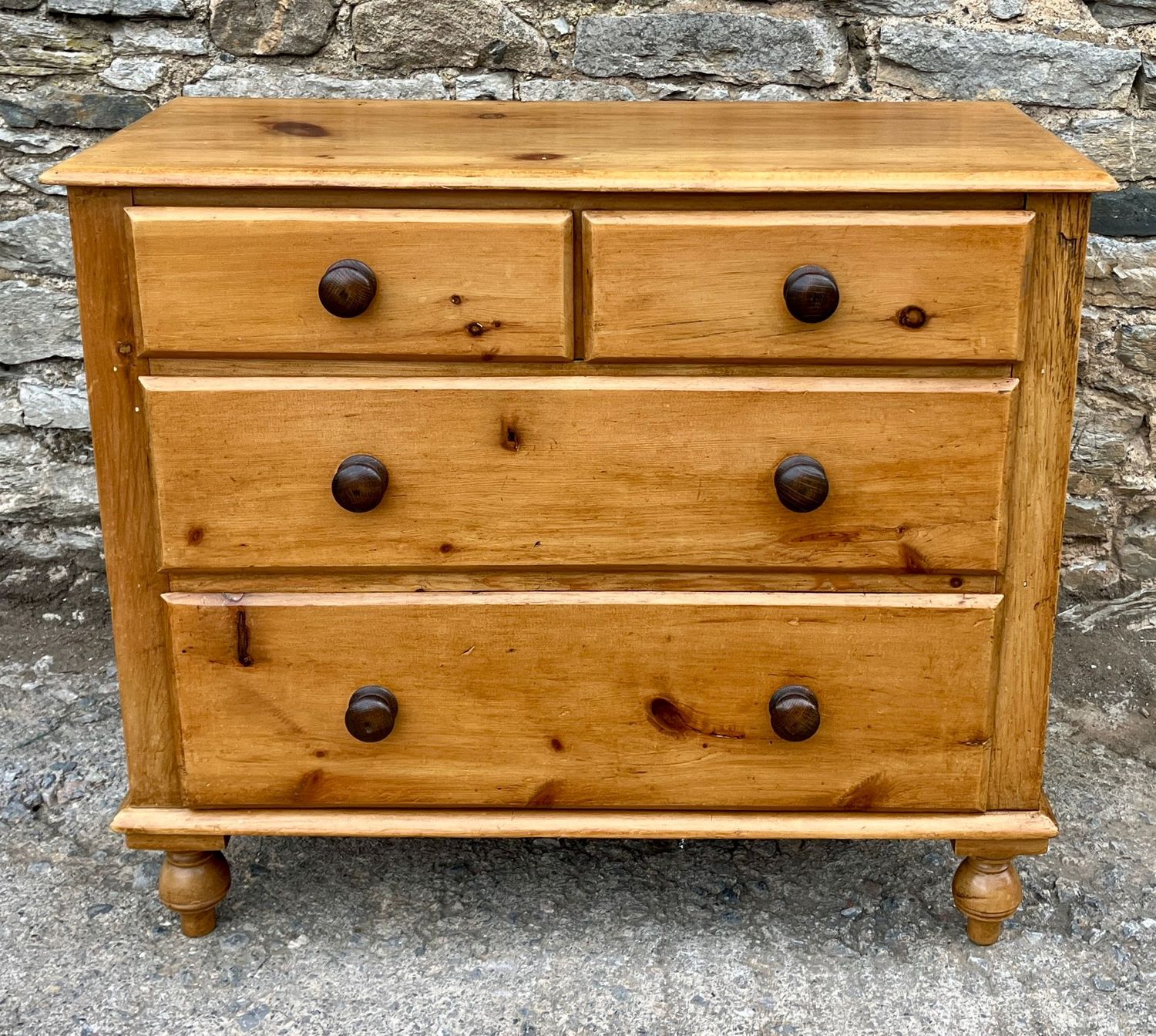 Small Antique Pine Chest of Drawers