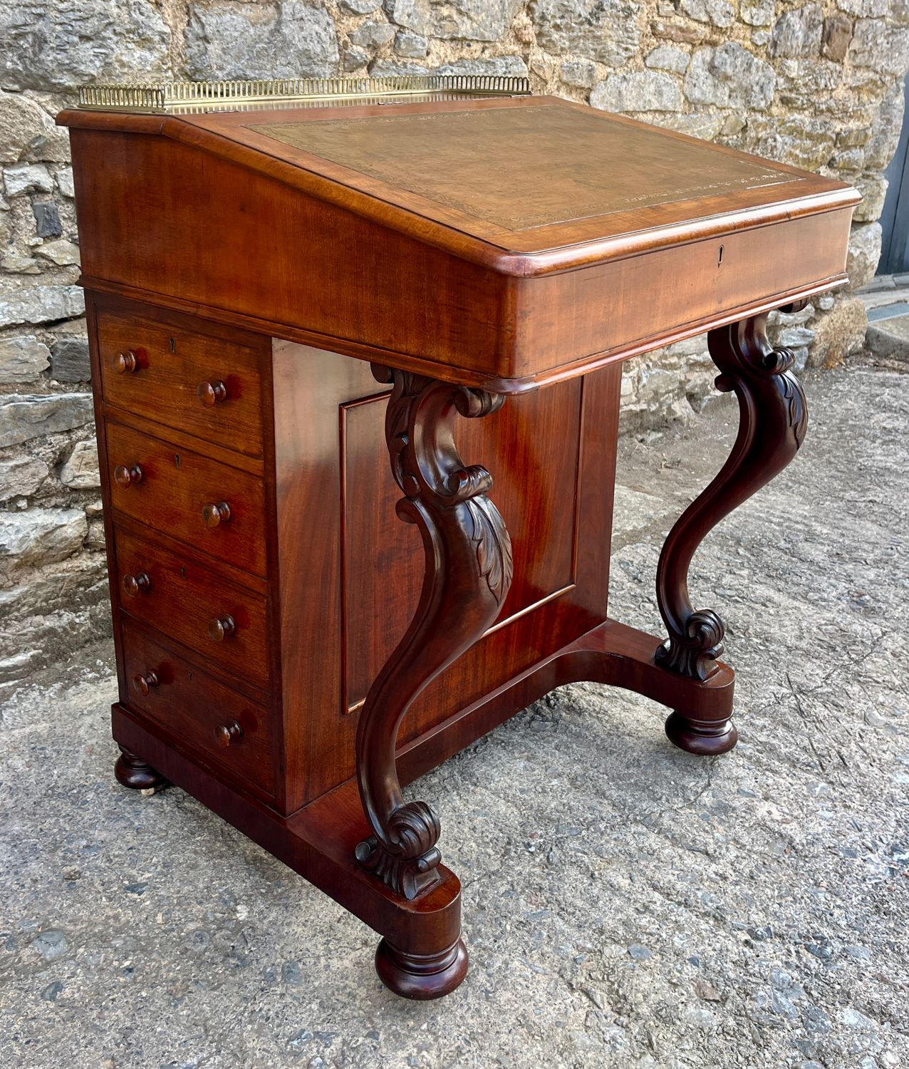Large Victorian Mahogany Davenport