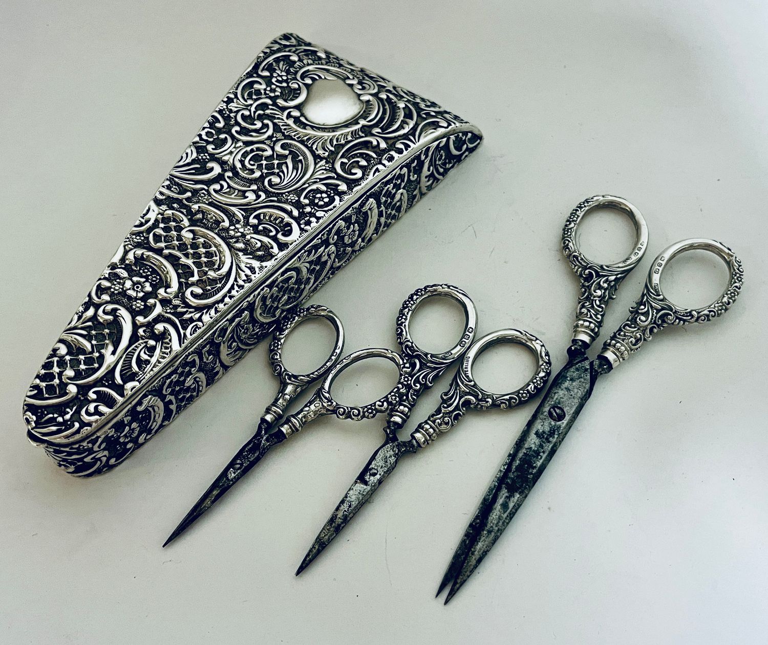 Victorian Silver Scissor Case