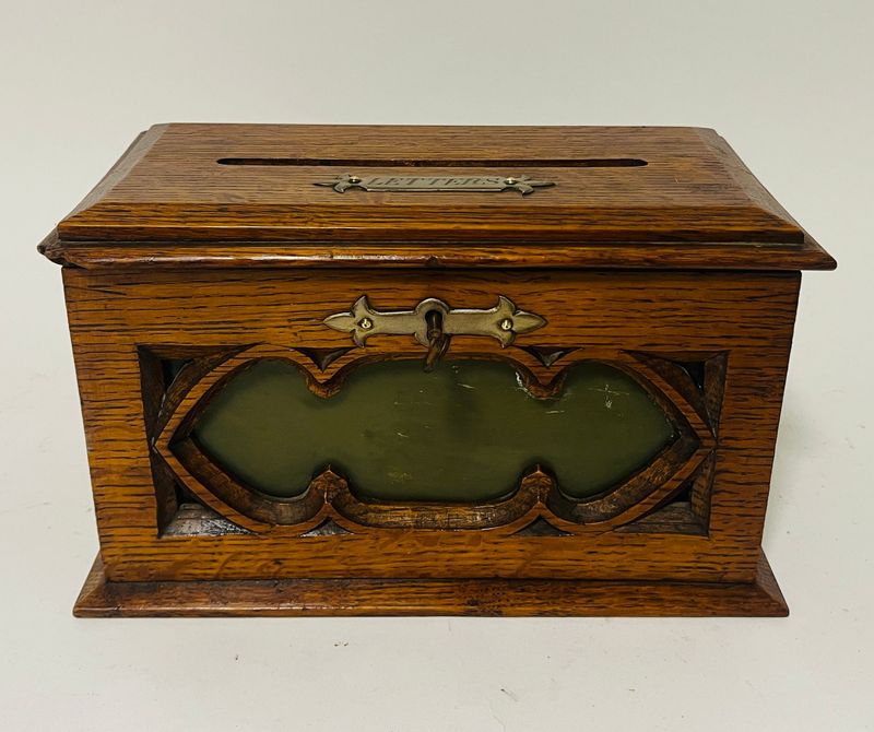 Antique Oak Letter Box