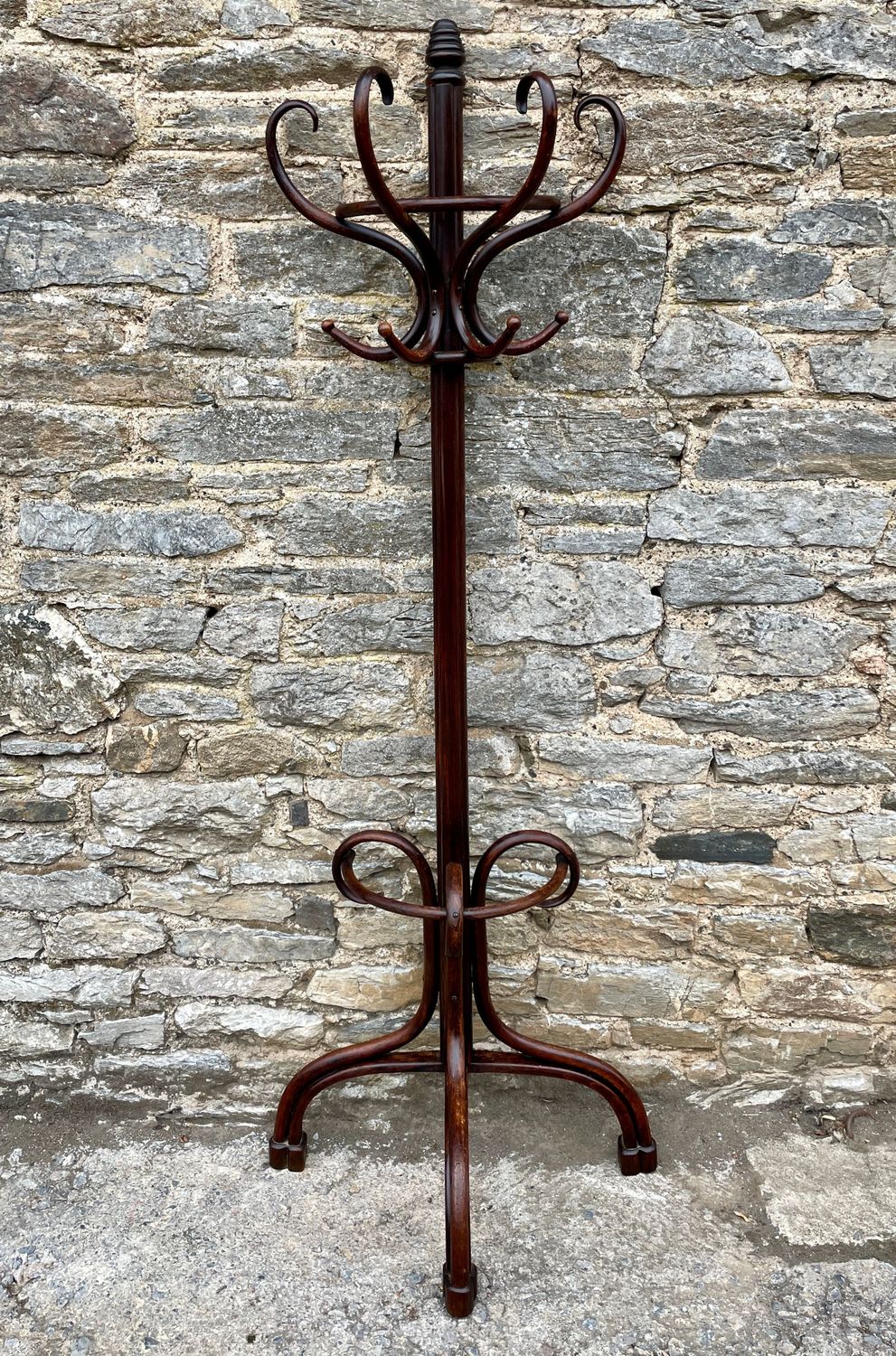 Antique Bentwood Demi-Lune Hat and Coat Stand