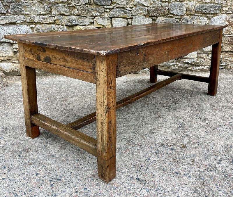 Large Antique French Cherrywood Farmhouse Table
