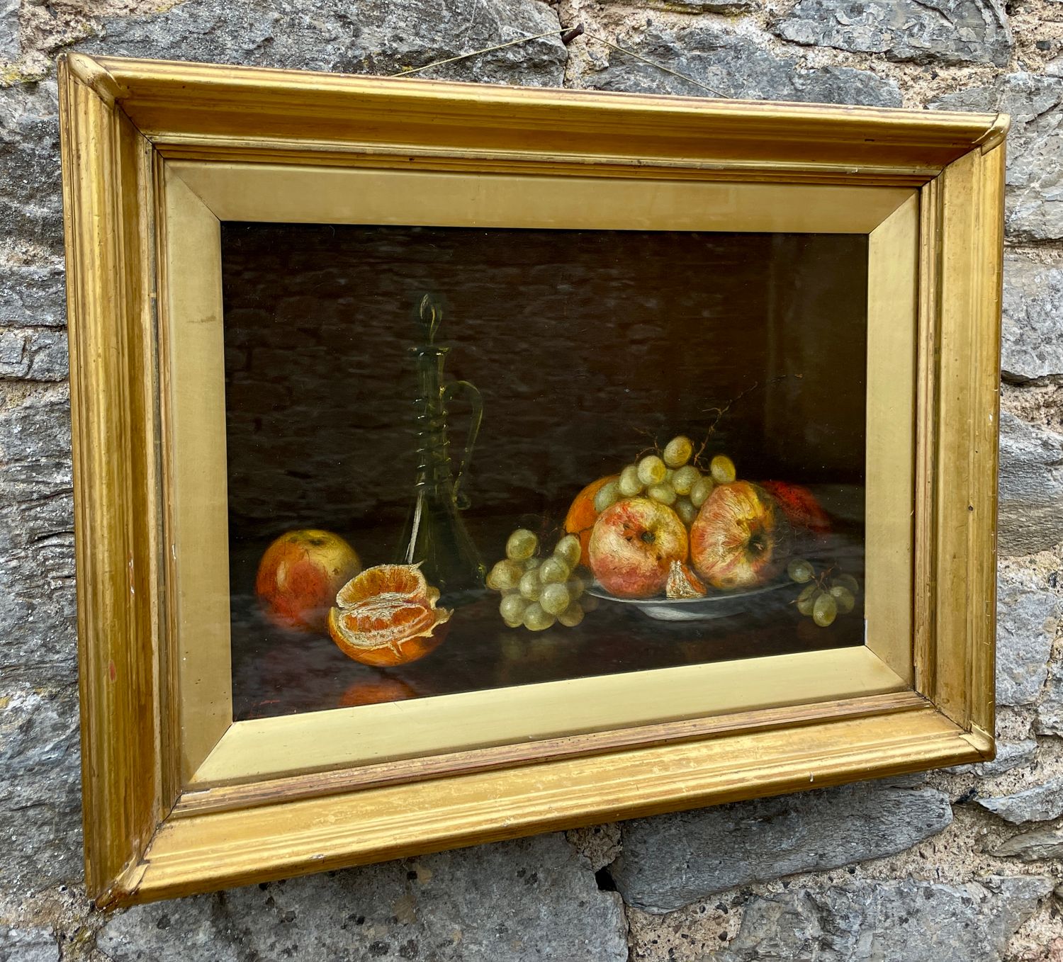 Victorian Oil on Canvas Still Life of Fruit