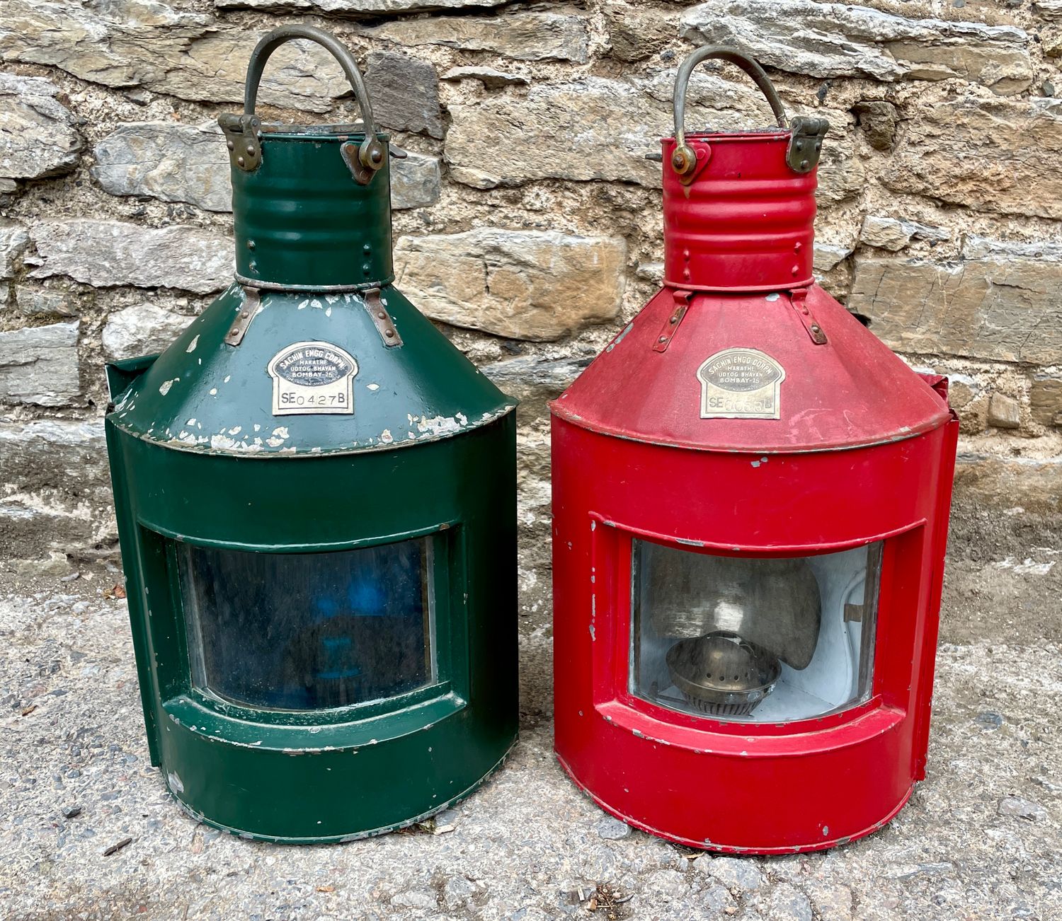 Pair of Port and Starboard Ships Lamps