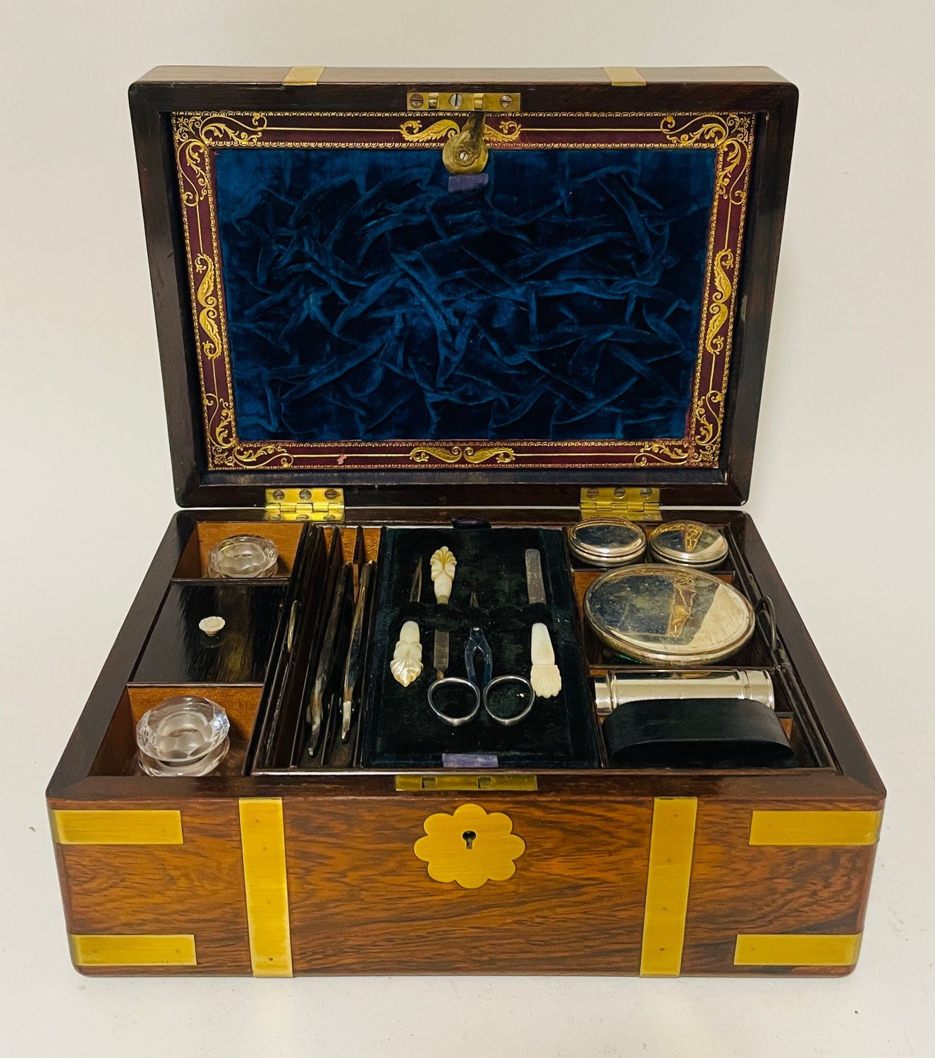 Victorian Rosewood Silver Plated Vanity Box