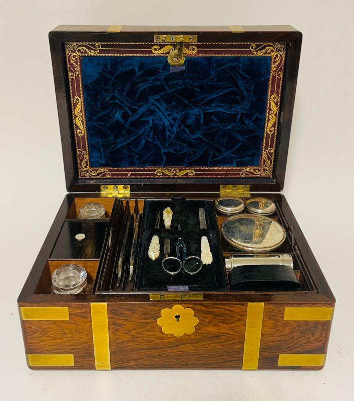 Victorian Rosewood Silver Plated Vanity Box