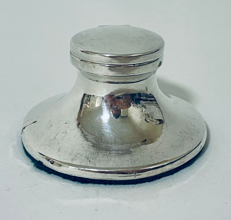 Antique Sterling Silver Inkwell