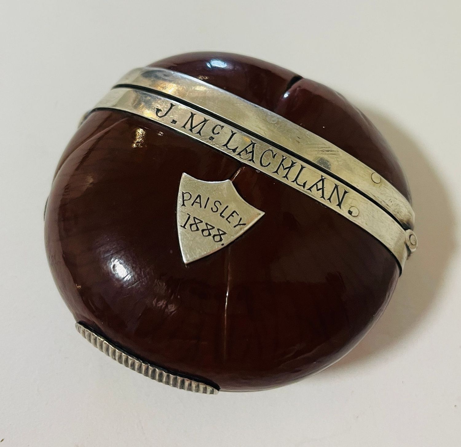 Antique Silver Mounted Nut Vesta Case